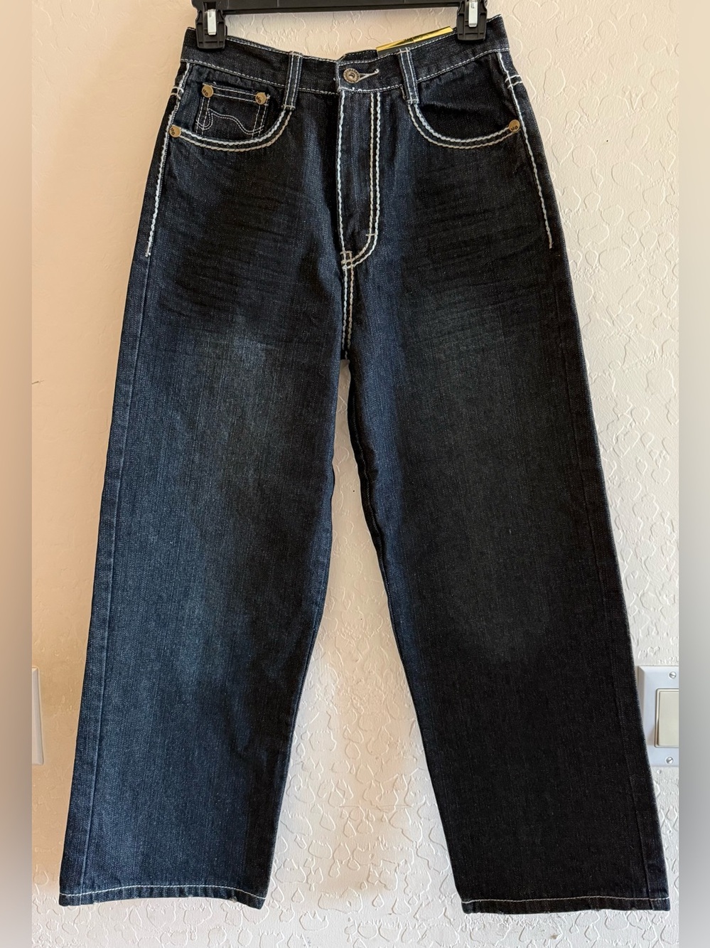 Vintage Makaveli Branded dark wash baggy denim jeans, boys 12